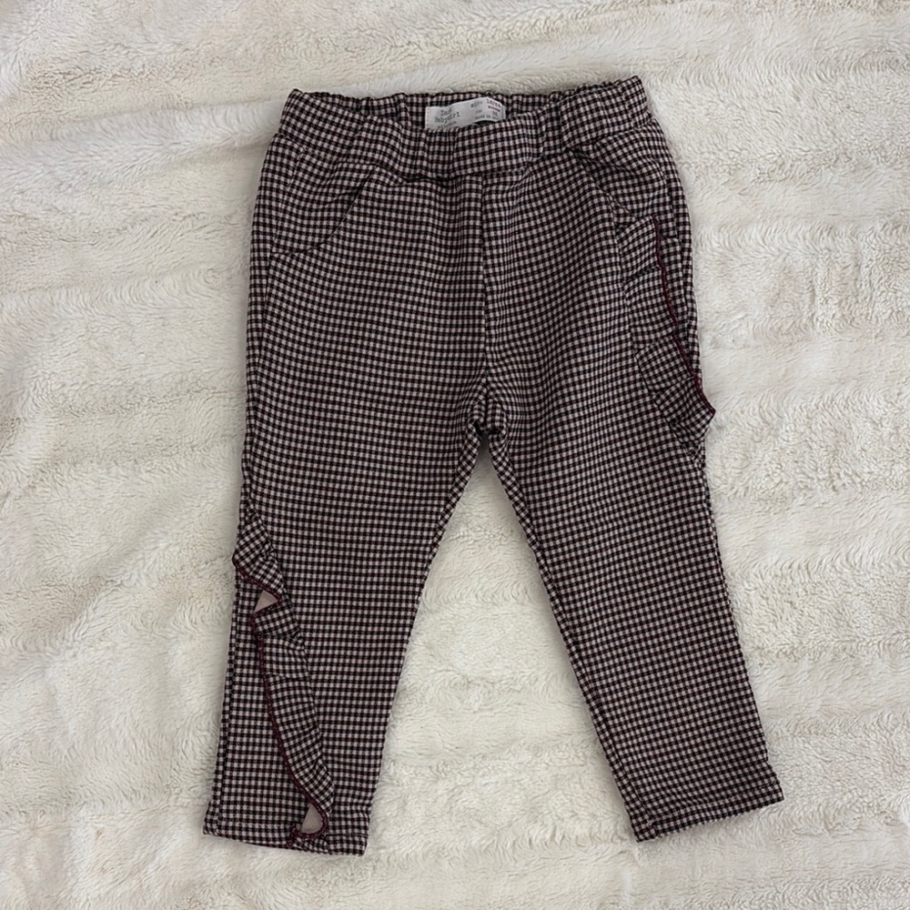 Zara Checkered Pants with Unique Hem